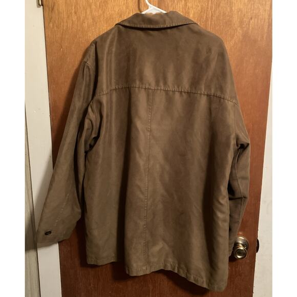 Roundtree & Yorke Jacket Men Size L Brown Faux Suede Button Up Bomber Vintage - Picture 3 of 11